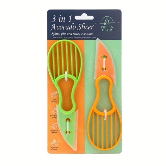 Wholesale Lot Of 1,200 Kitchen Theory 3 In 1 Avocado Slicers – SKU KTAS-2PK – Your Price Is Only $1.25 For Each Unit