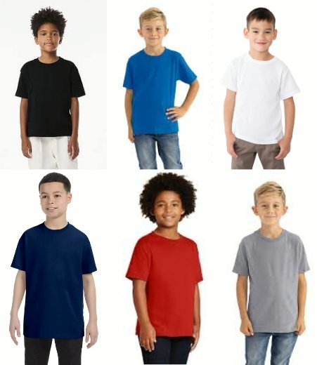 Wholesale Lot Of 2,880 T-Shirts For Boys – Delta And Anvil – Mix Of 50% And 100% Cotton – First Quality – Sizes XS-XL – Your Price Is Only .85 Each