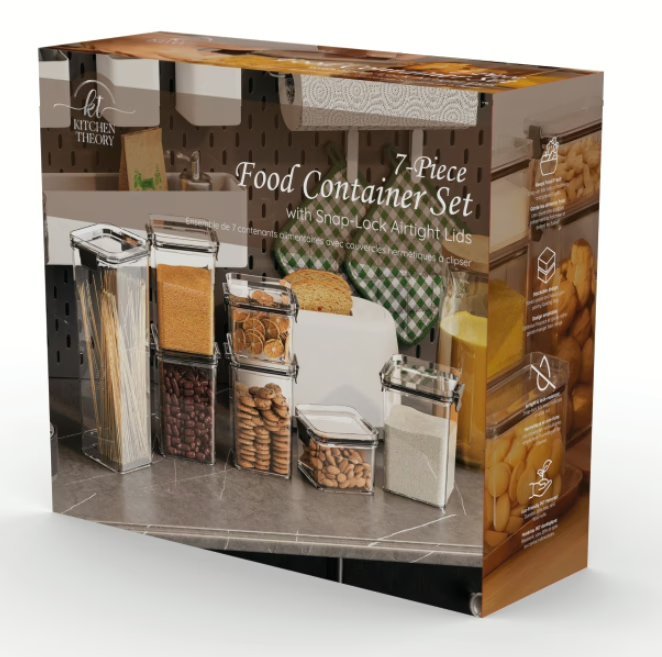 Wholesale Lot Of 1,000 Kitchen Theory 7-Piece Food Container Sets – SKU KTSC7 – Your Price Is Only $8.00 For Each Set