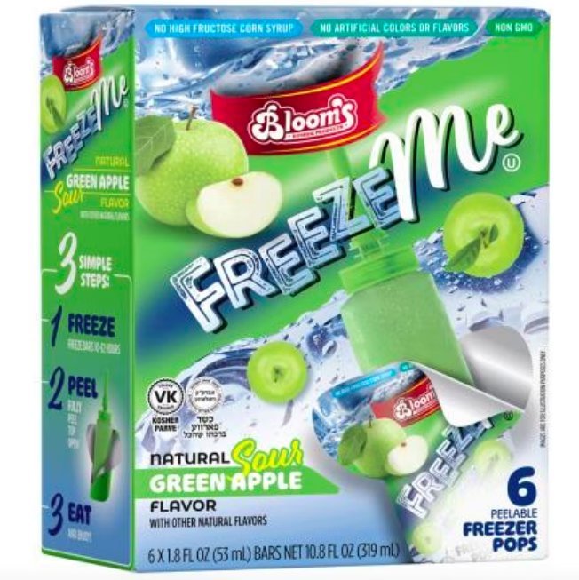 Wholesale Lot Of 881 FreezeMe Freezer Pop Sour Green Apple Cases– 12 Packs Of 6 Pieces – UPC 032797000697 – $43.03 Each Case