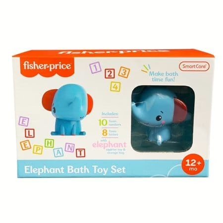 Wholesale Lot Of 24 Fisher-Price Elephant Bath Toy Sets with Foam Letters & Numbers for Toddlers 6-12 Months – UPC 850022953385 – Your Price Is Only $6.00 Each