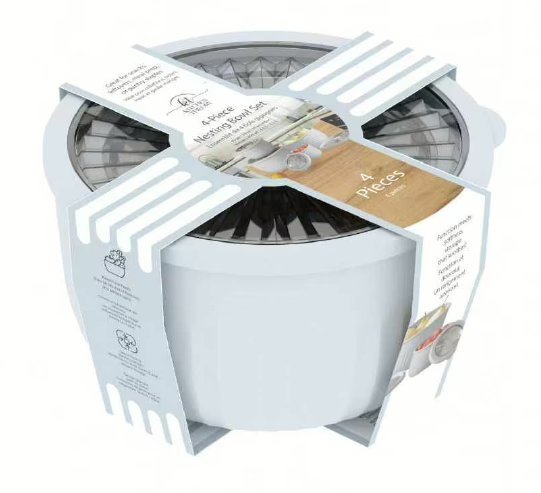 Wholesale Lot Of 500 Kitchen Theory 4-Piece Nesting Bowl Sets – SKU KTRC4TL – Your Price Is Only $5.50 For Each Set