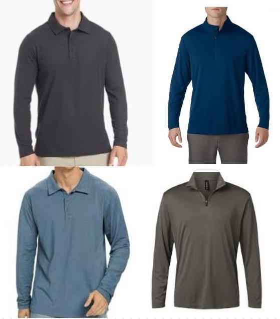 Wholesale Lot Of 25 Prim + Preux Long Sleeve Polo Shirts Each $2.50