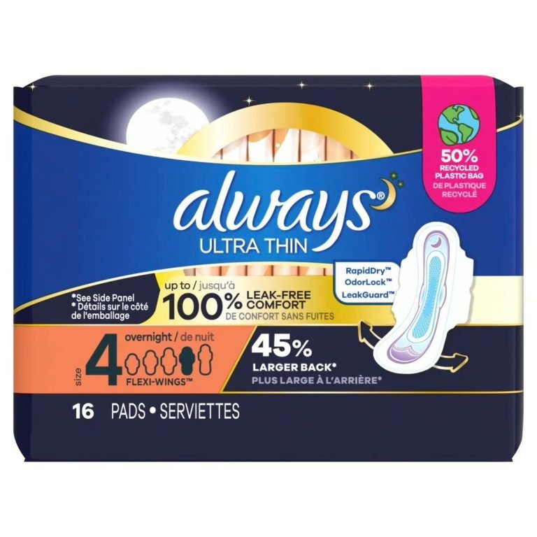Wholesale Lot Of 6,000 Packages Of Always Ultra Thin Overnight Pads with Flexi-Wings Size 4 Overnight – 16 Pads In A Package – UPC 3077212859 – Your Price Is Only $3.50 For Each Package