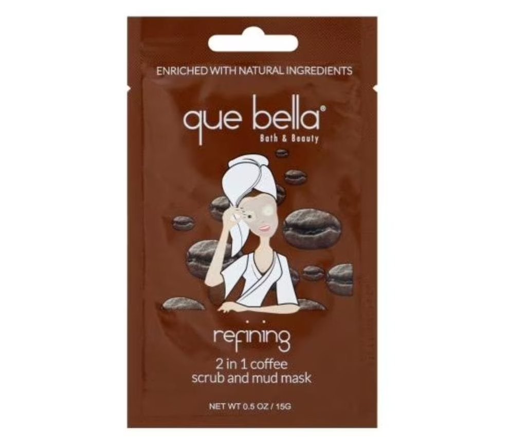 Wholesale Lot Of 11,520 Que Bella 2-In-1 Coffee Scrub & Mud Masks 0.5oz – MSRP $2.99 Each – Price $0.60 Each – Free Shipping
