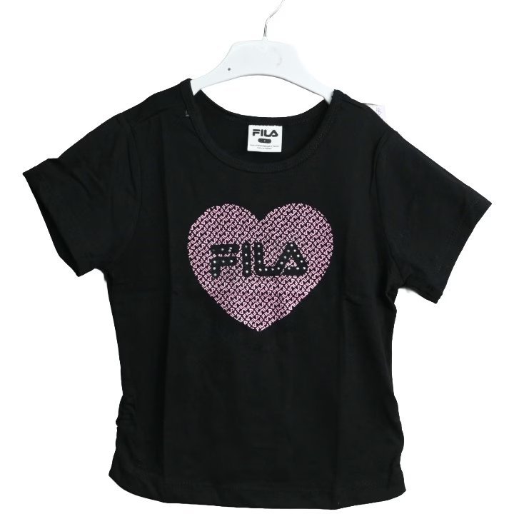 Wholesale Lot Of 1,872 Fila Toddler Girls Black Rhinestone Heart Tees – UPC 888393494794 – MSRP $10.00 – Price $2.00 Each