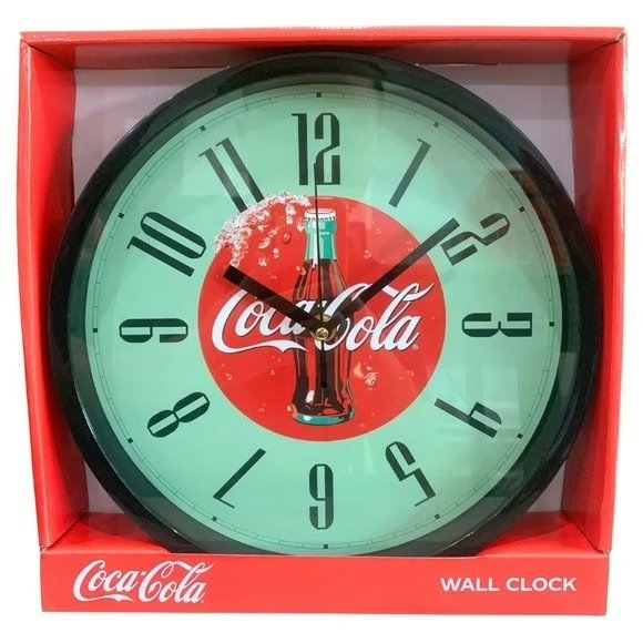Wholesale Lot Of 480 Licensed Coca Cola 10 Inch Wall Clocks – Classical Americana Style – Your Price Is Only $5.50 Each