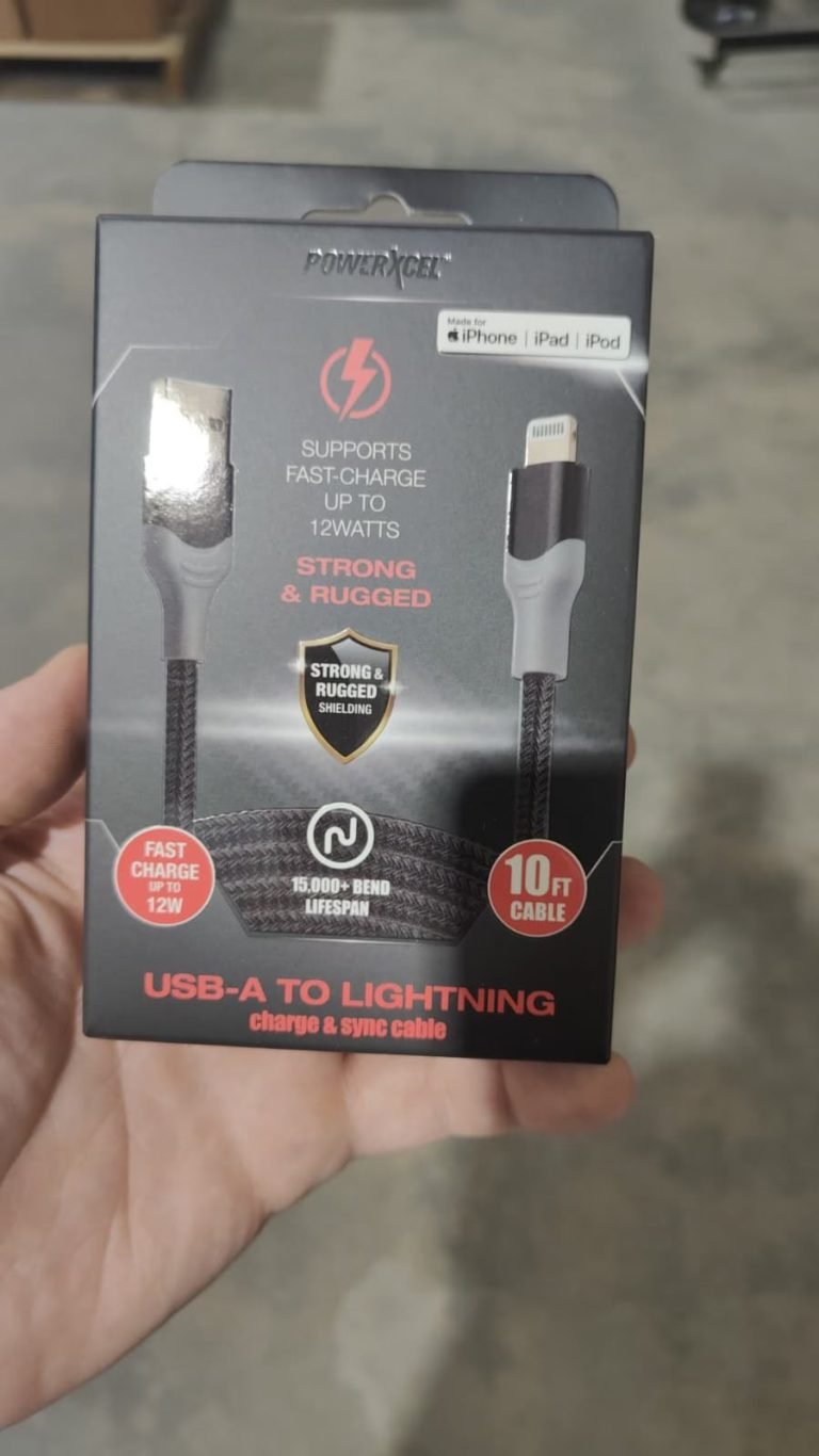 PoweXCel A to Lightning Braided Cable 3m / 10ft New Sealed 3079 Units Model: 738632 UPC: 841133120865 $1.50 Each