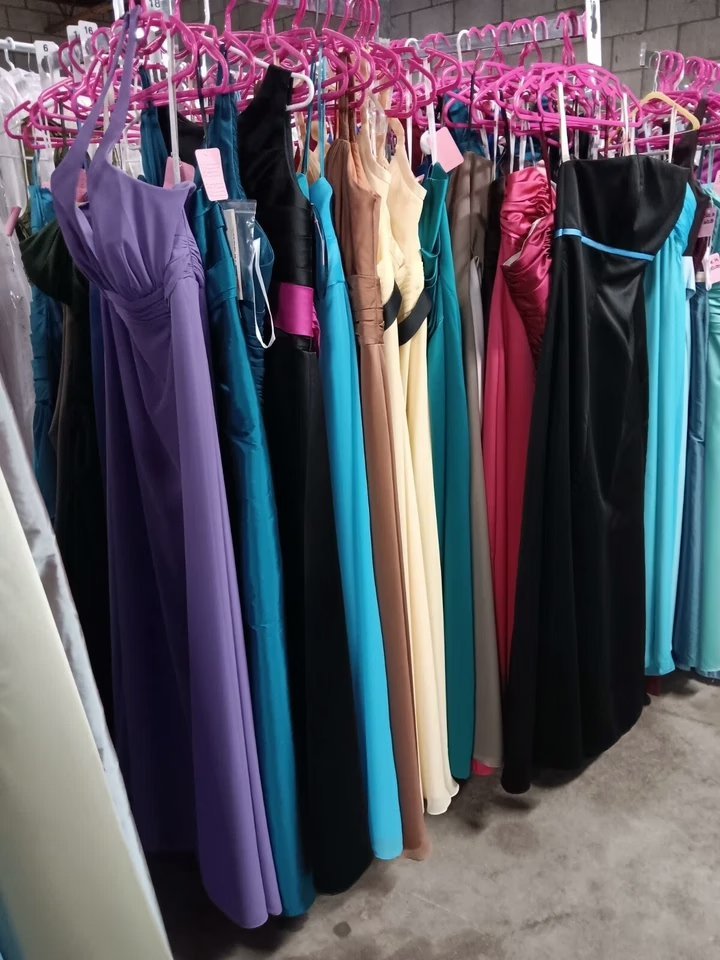 Wholesale Lot Of 188 Elegant Party Dresses For Women – Assorted Colors, Styles, And Sizes – Original Retail Values To $150 Each – Your Price Is Only $15 Each