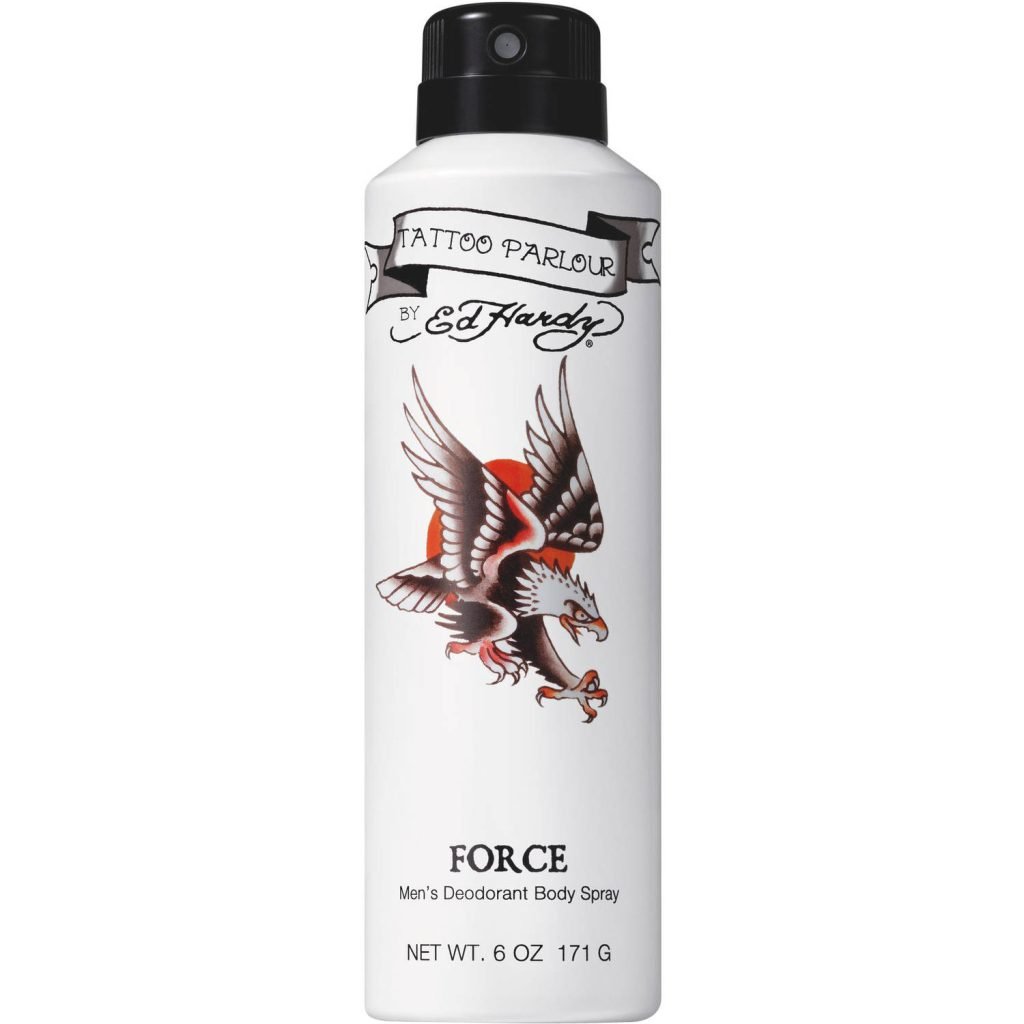Wholesale Lot Of 184 Ed Hardy Tattoo Parlour Force Colognes for Men – Deodorant Spray 6.0 Oz – UPC 719346192712 – MSRP $9.99 – Your Price Is Only $1.80 Each