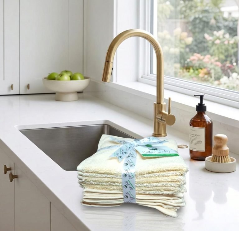 Wholesale Lot Of 36 Cases – 5,184 Wash Cloths – 12″ x 12″ – White & Cream Green – 24 Packs Of 6 – Your Price Is Only $0.67 Per Wash Cloth