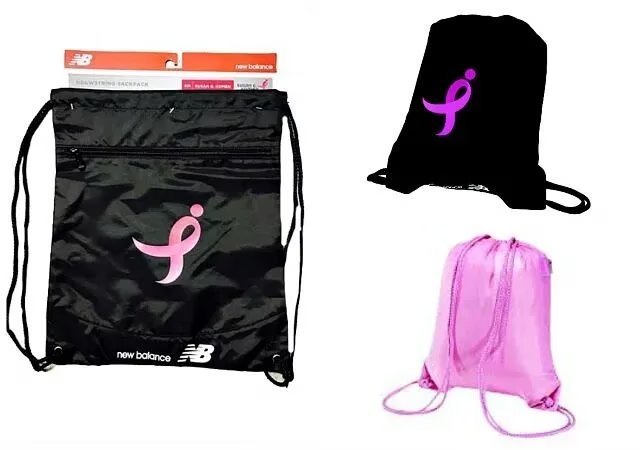 Wholesale Lot Of 480 New Balance Susan G. Komen Drawstring Gym Sacks – Suggested Retail Price $15.00 Each – Your Price Is Only $3.50 Each