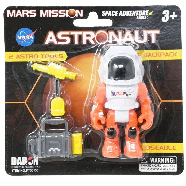 Wholesale Lot Of 3,360 NASA Mars Mission Astronauts w/2 Accessories Color Peg Box – UPC: 817346027246 – Your Price Is Only $2.00 Each – Smaller Quantities Available