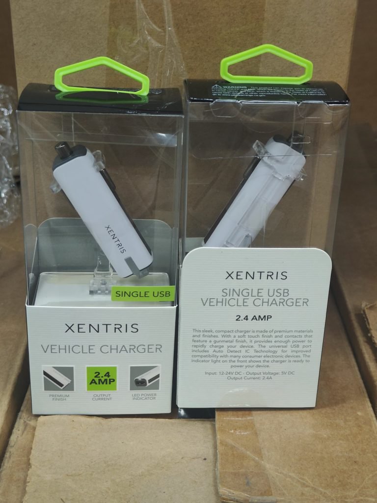 Wholesale Lot Of 7,000 Xentris 2.4 AMP Vehicle Chargers – UPC 097738598787 – MSRP $12.99 Each – Your Price Is Only .50 Each