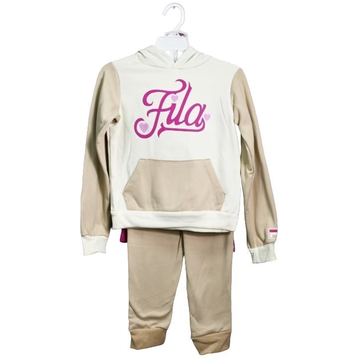 Wholesale Lot Of 1,511 Fila 3pc Girls Oatmeal Hoodie, Fuchsia SS Tee & Jogger Sets – UPC 888393480520 – MSRP $10.00 – Price $5.00 Each