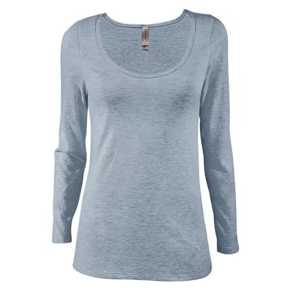 Wholesale Lot Of 72 Delta Platinum Women’s Tri-Blend Long Sleeve Scoop Neck Tees Each $1.15