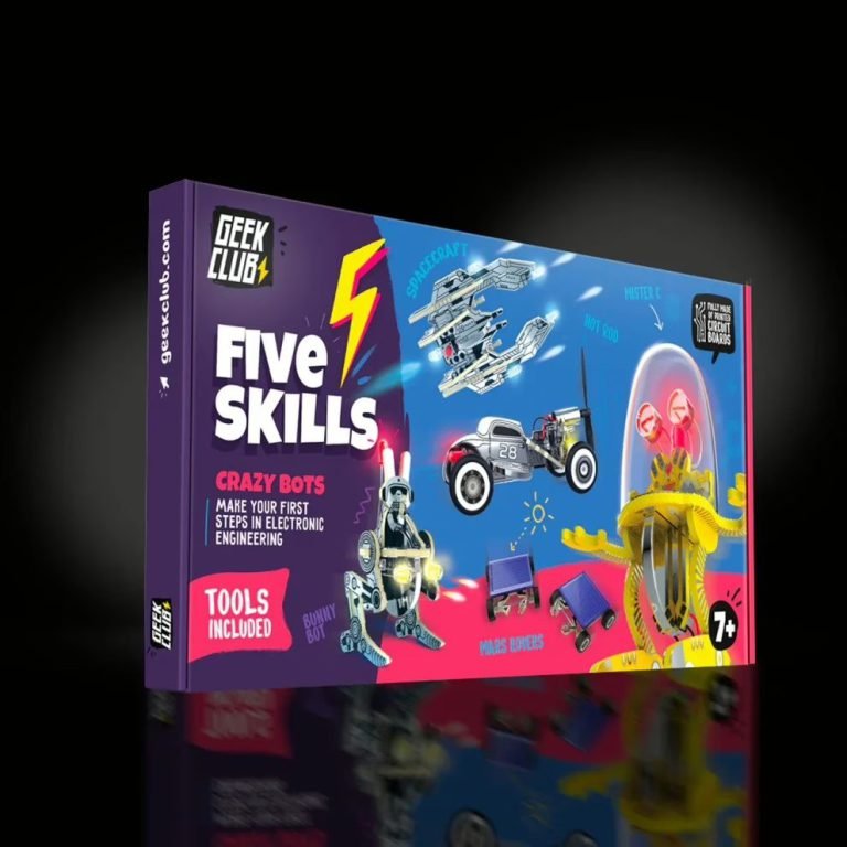 Wholesale Lot Of 50 Geek Club Five Skills Crazy Bots Building Kits – MSRP $65.00 Each – Your Price Is Only $9.50 Each – Shipping Is Free