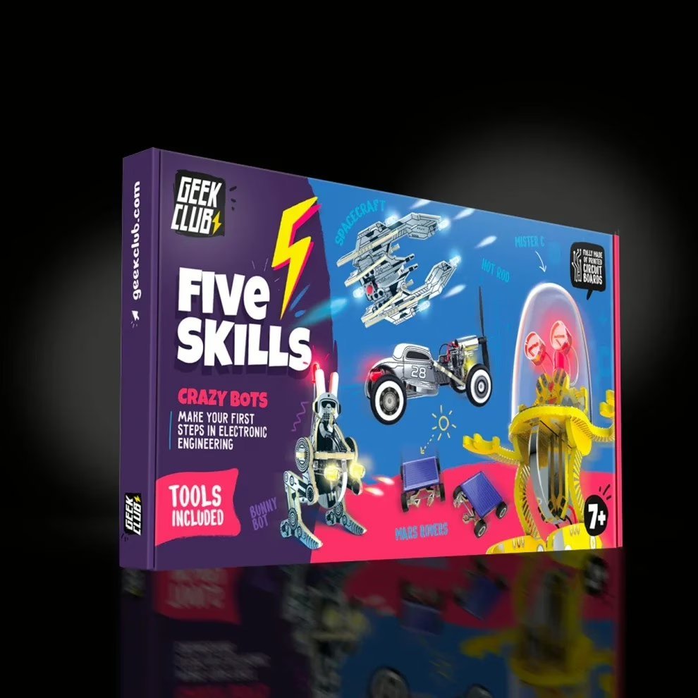 Wholesale Lot Of 50 Geek Club Five Skills Crazy Bots Building Kits – MSRP $65.00 Each – Your Price Is Only $9.50 Each – Shipping Is Free