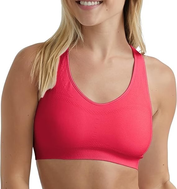 Wholesale Lot Of 18,553 Hanes Women’s Seamless Racerback Sports Bras – Style O9003 – Sizes M-XL – Razzle Pink – Individually Packaged With UPC – Your Price Is Only $1.90 Each