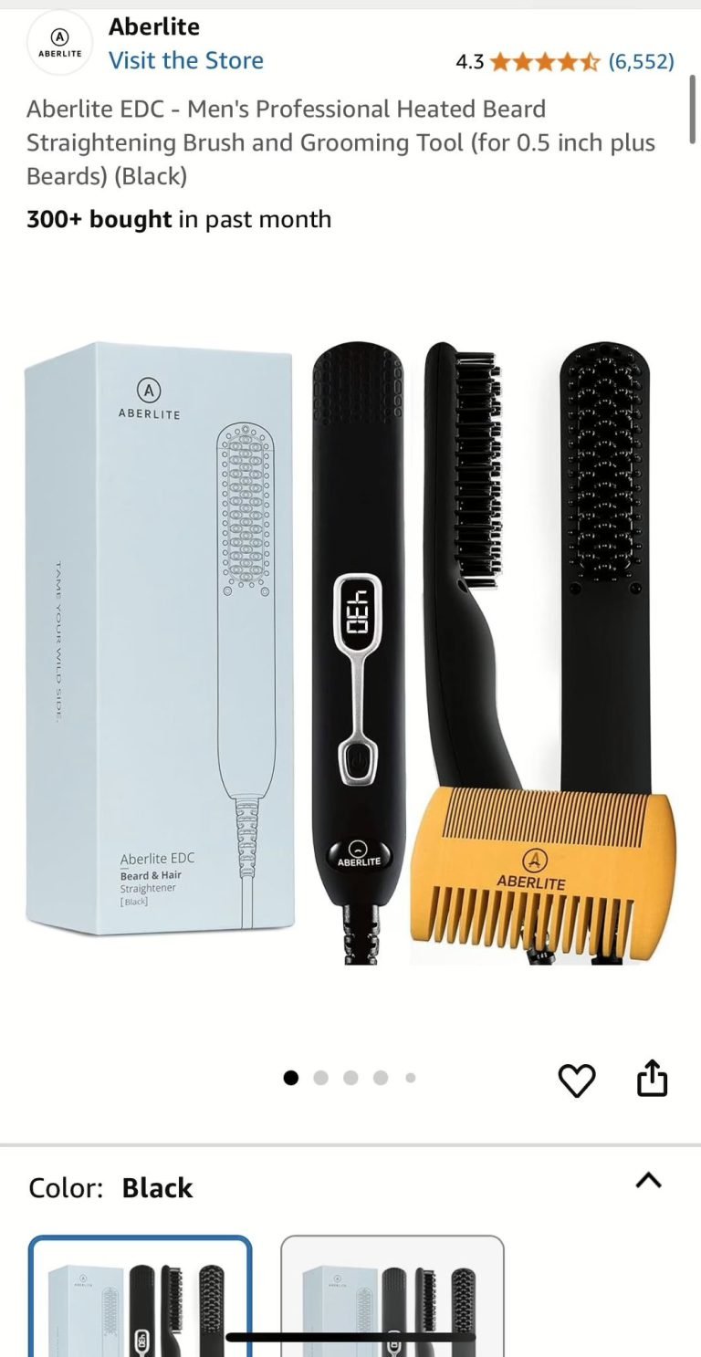 Wholesale Lot Of 1,400 Aberlite EDC – Men’s Professional Heated Beard Straightening Brush and Grooming Tools (for 0.5 inch plus Beards) (Black) – MSRP $59.99 Each – Your Price Is Only $8.99 Each