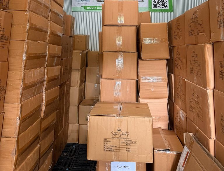 Wholesale Lot of Brand New 100% Cotton Towels for Bars, Hotels, and Restaurants – 350 Cases Available – Retail Packaged Merchandise – White Washcloths to Bath Towels – Assorted Sizes – Large Volume Hospitality Inventory