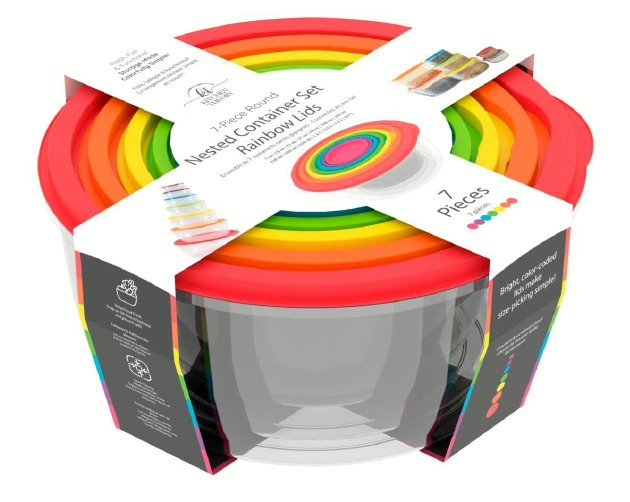 Wholesale Lot Of 1,000 Kitchen Theory 7-Piece Round Nested Container Sets – SKU KTRC7RW100 – Your Price Is Only $4.50 For Each Set
