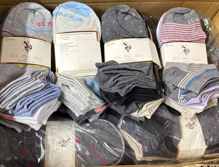Wholesale Lot Of 2,000 Packs Of US Polo Socks – 6 Pairs Per Package – Assorted Sizes And Colors – Ankle And No Show Socks – Your Price Is Only $2.75 Per Pack