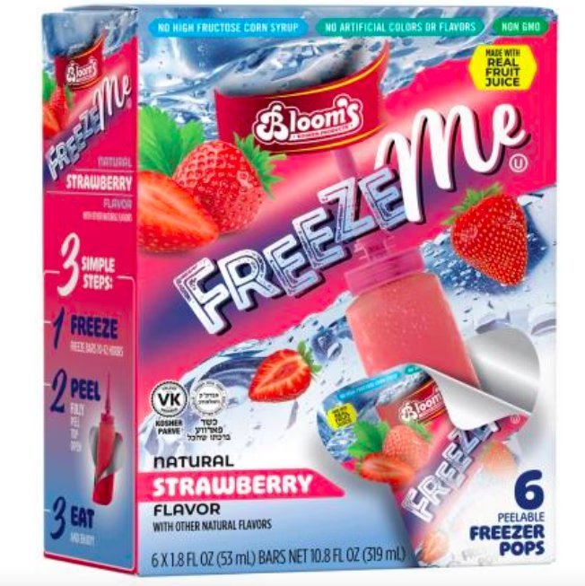 Wholesale Lot Of 694 FreezeMe Freezer Pop Strawberry – 12 Packs Of 6 Pieces – UPC 860012270774 – $43.03 Each Case