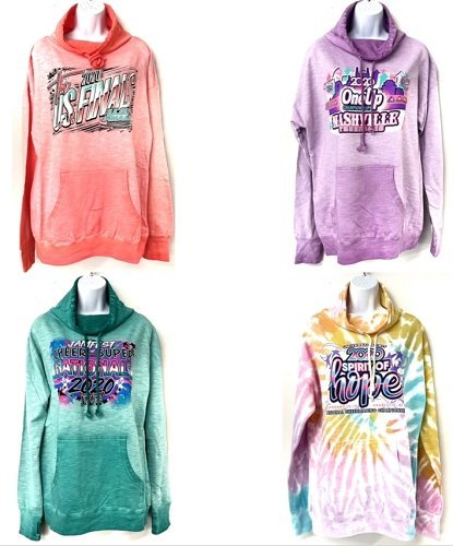 Wholesale Lot Of 24 Women’s Printed Cowl Neck Sweatshirts Each $0.85
