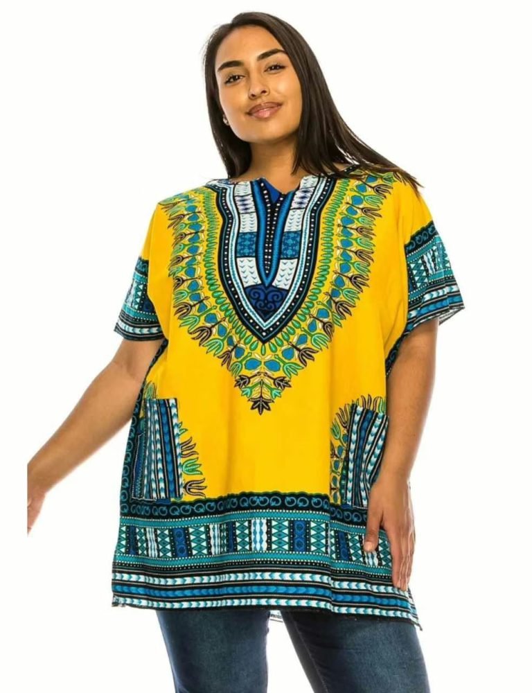 Wholesale Lot Of 50 Women’s Fashionable Plus Size African Print Blouses – Size 1X – Suggested Retail Price $25.00 Each – Your Price Is Only $2 Each