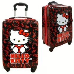 Wholesale Lot Of 42 Hello Kitty Rolling Suitcases For Kids – With Spinner Wheels – Color Red – MSRP $120 Each – Your Price Is Only $49 Each