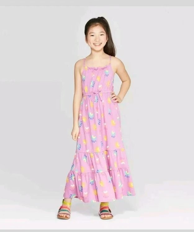 Wholesale Lot Of 100 Girls’ Rainbow Maxi Dresses By Cat & Jack – Size L – MSRP $18.00 Each – Your Price Is Only $4.00 Each