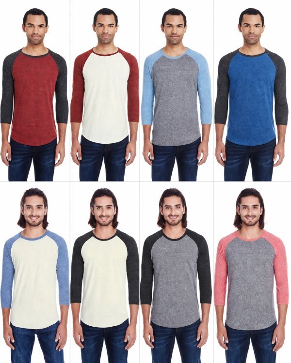 Wholesale Lot of 1,728 ThreadFast Raglan Sleeve Baseball Style Shirts – Sizes XS–3XL – Only $1.00 Each – Bulk Wholesale Apparel Deal