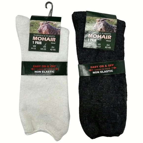 Wholesale Lot Of 1800 Pairs Of Genuine Mohair Wool Blend Socks – Size 10-13 – Retail Price $6.99 Each – Your Price Is Only $0.79 Each