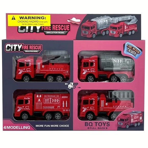 Wholesale Lot Of 240 Toy Fire Truck Sets – 4 Fire Trucks In A Set – Only $5 Each