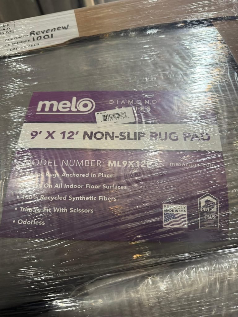 Wholesale Lot Of 1,539 Melo Diamond Series Rugs – 9×12 Rug Pad – Non-Slip Rug Gripper for Hardwood Floors, Tile, & Carpet | Odor-Free | 9′ x 12′ | 100% Synthetic Fibers – Wave-Embossed Backing – Green Label Plus Certified – Made In USA – Total Original Value Retail $150,000 – Your Price Is Only $12,312