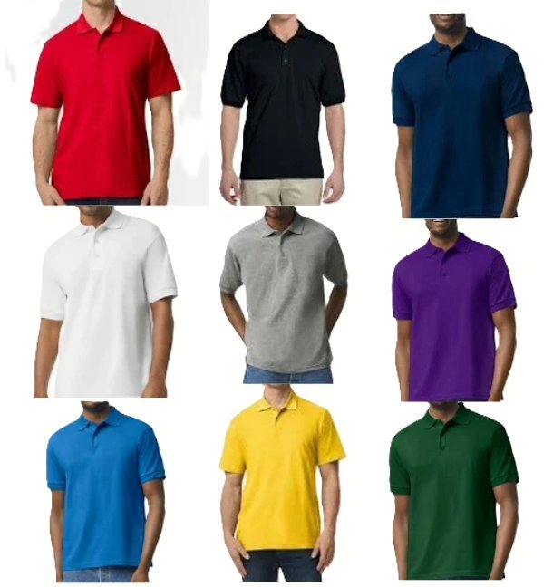 Wholesale Lot Of 72 Gildan Polo Shirts – First Quality – S-3XL – Assorted Colors – Your Price Is Only $1.50 Each