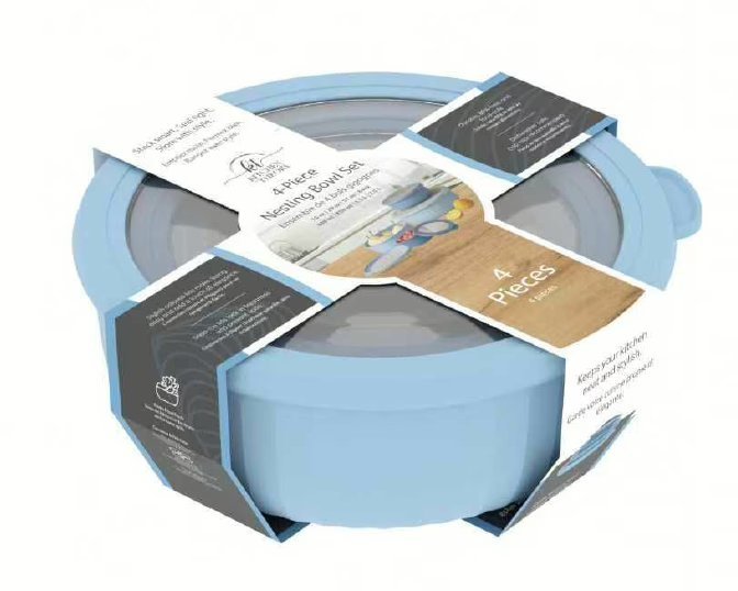 Wholesale Lot Of 1,000 Kitchen Theory 4-Piece Nesting Bowl Sets – SKU KTRC4BE – Your Price Is Only $4.50 For Each Set