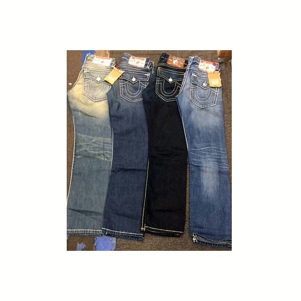 Wholesale Lot of 30 True Religion Men’s Denim Jeans – Assorted Styles – Your Price Only $57.75 Each – Total $1,732.50