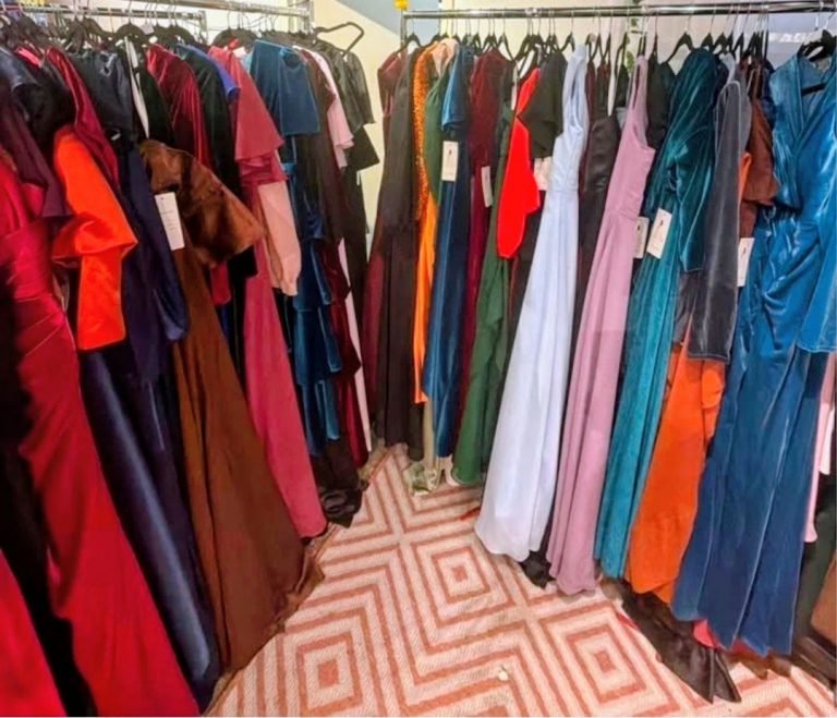 Wholesale Lot Of 50 Brand New Evening, Party, And Prom Dresses – Assorted Colors, Sizes, And Styles – Actual Dresses In The Picture – Suggested Retail Values To $150 Each – Your Price Is Only $15 Each