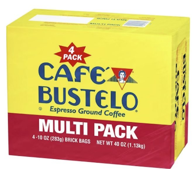 Wholesale Lot Of 396 Café Bustelo Espresso Ground Coffee Brick 4-Packs 4x10oz – UPC Code 074471017218 – Your Price Is Only $23.16 Each