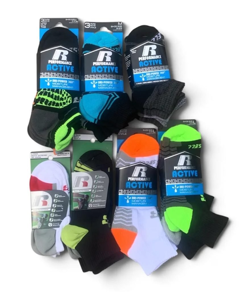 Wholesale Lot Of 200 Packs Of Russell Performance Ankle Socks – 3 Pairs Per Pack – Medium & Large Sizes – Suggested Retail Price $9.00 Per Pack – Your Price Only $2.50 Per Pack