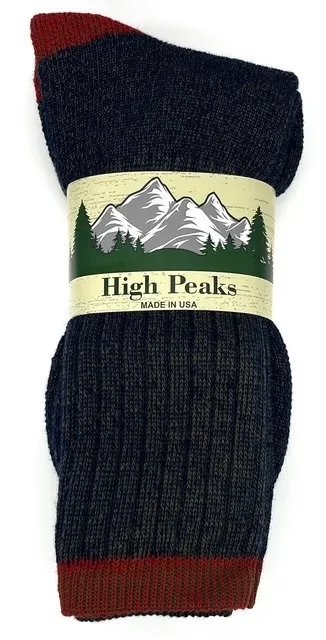Wholesale Lot Of 30 “High Peak” Merino Wool Boot Socks (60% Merino Wool) Each $4.80