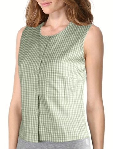 Wholesale Lot Of 1,729 Ladies’ Sleeveless Tops Checkered & Solid (Sizes XS–XL, Colors: Blue, Red, Green, Gray, Lt. Blue, Pink) – MSRP $24.95 Each – Your Price Is Only $0.65 Each