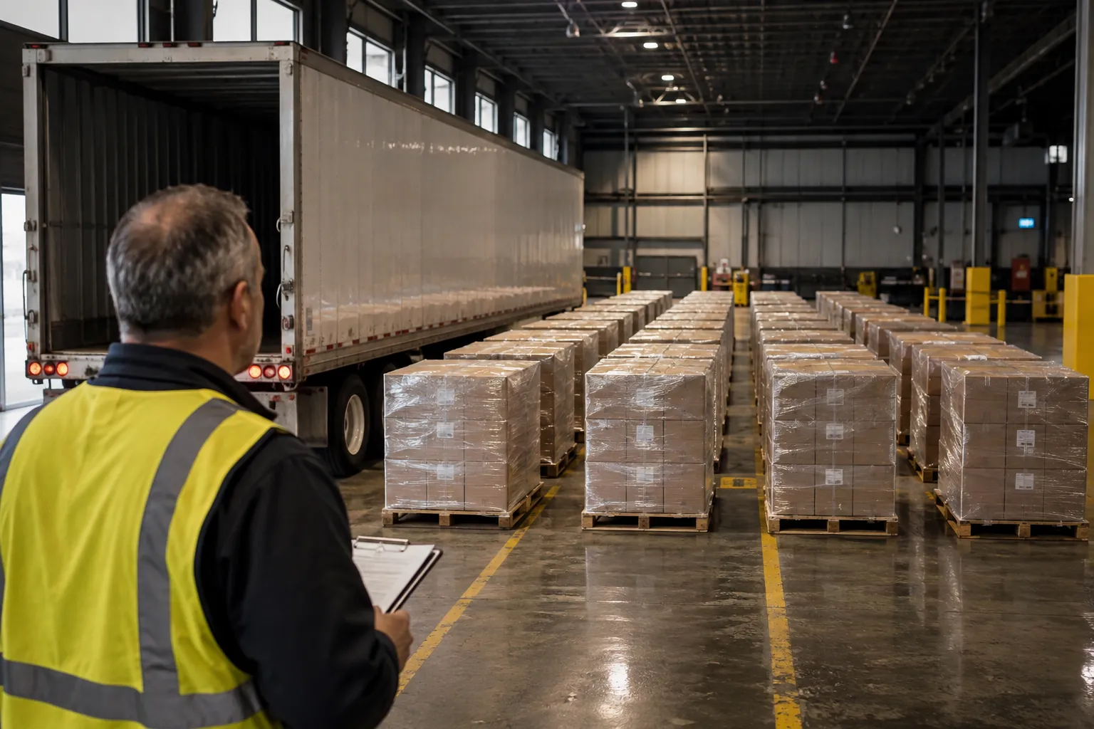 Wholesale shipping warehouse documentation and freight staging