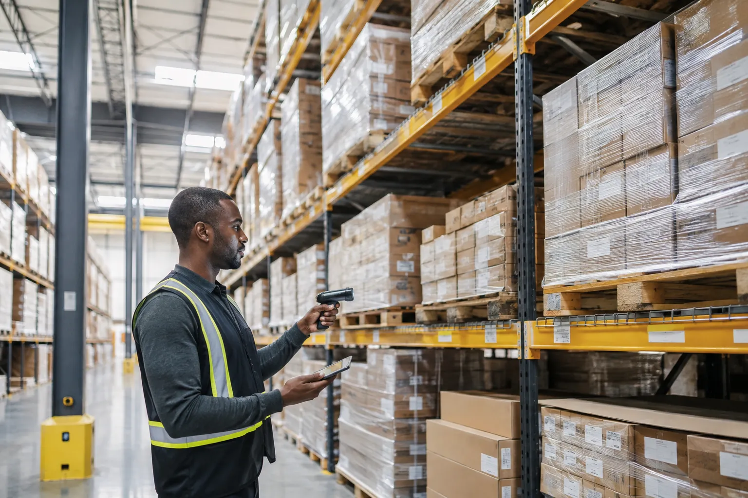 Warehouse stock evaluation and scanning